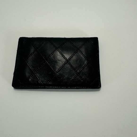 COPY - 100% Authentic CHANEL Calf Skin Bifold Wallet Black CC Compact Coin Stit… - Picture 3 of 14